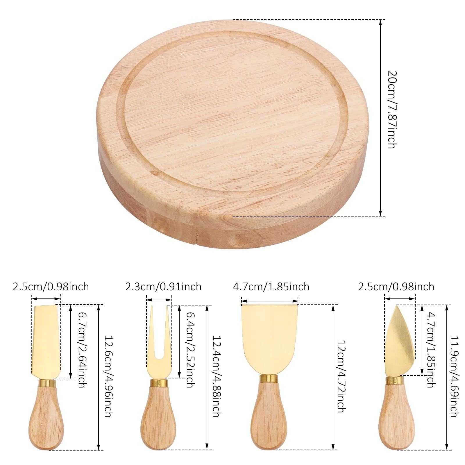 Tabla de Bambú para Pizza y Quesos con Cuchillo Incluido – Bandeja Multiusos para Pasteles, Postres, Pan y Botanas | Ideal para Fiestas, Navidad y Reuniones