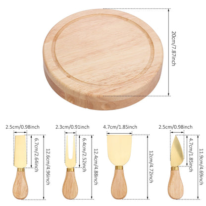 Tabla de Bambú para Pizza y Quesos con Cuchillo Incluido – Bandeja Multiusos para Pasteles, Postres, Pan y Botanas | Ideal para Fiestas, Navidad y Reuniones